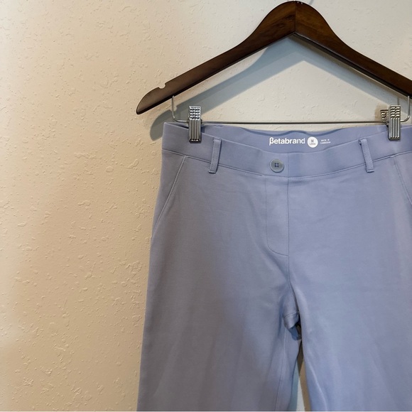 Betabrand Straight Leg Pull-On Yoga Dress Pants in Baby Blue - Picture 5 of 9